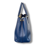 Prada Galleria Double Zip bag in Saffiano Lux medium Dark Blue