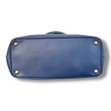 Prada Galleria Double Zip bag in Saffiano Lux medium Dark Blue