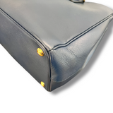 Prada Galleria Double Zip bag in Saffiano Lux medium Dark Blue