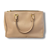 Prada Galleria Double Zip bag in Saffiano Lux medium Beige
