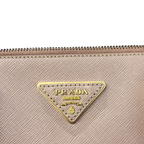 Prada Galleria Double Zip Medium in Pelle Saffiano Lux Beige