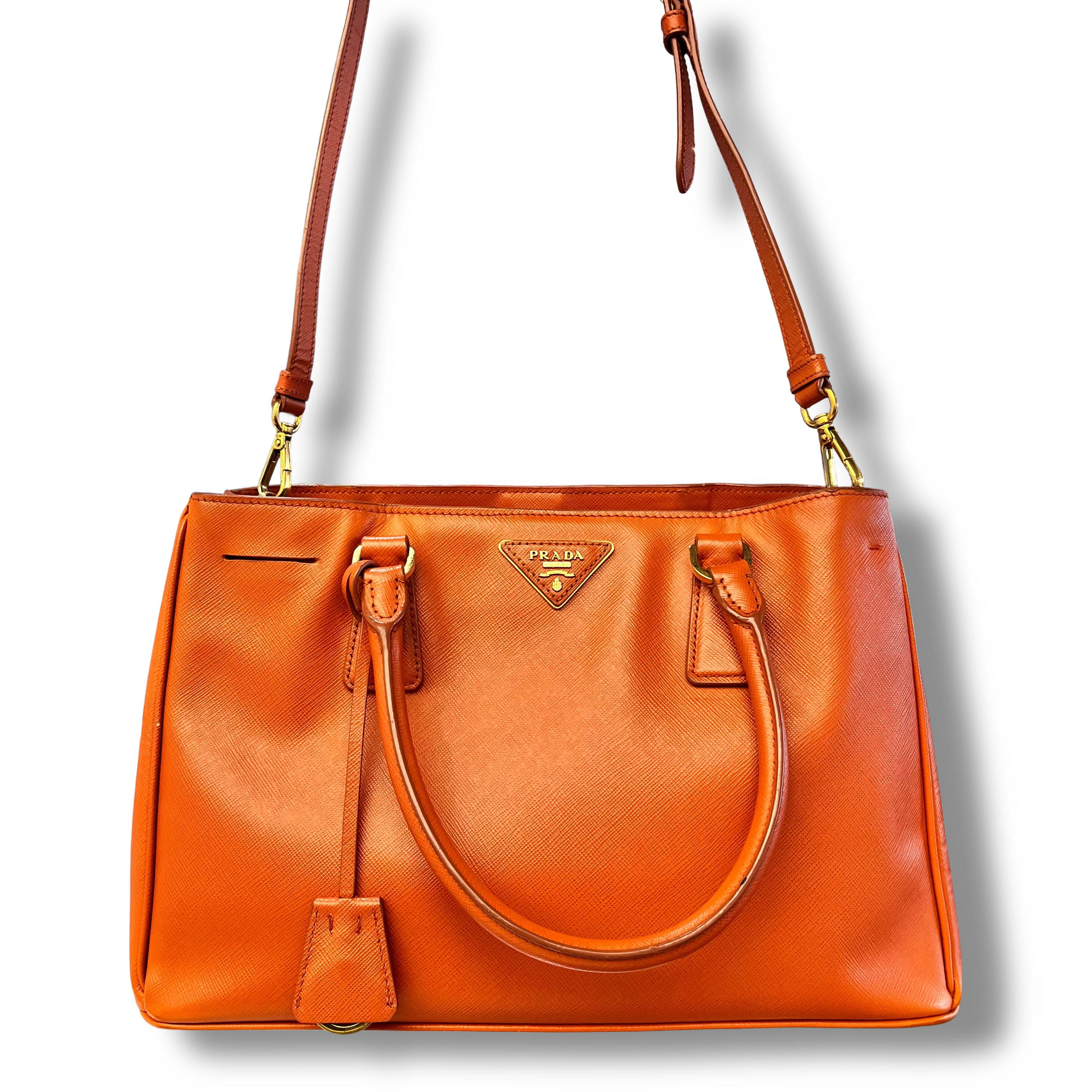 Small Prada Galleria Saffiano leather bag Orange