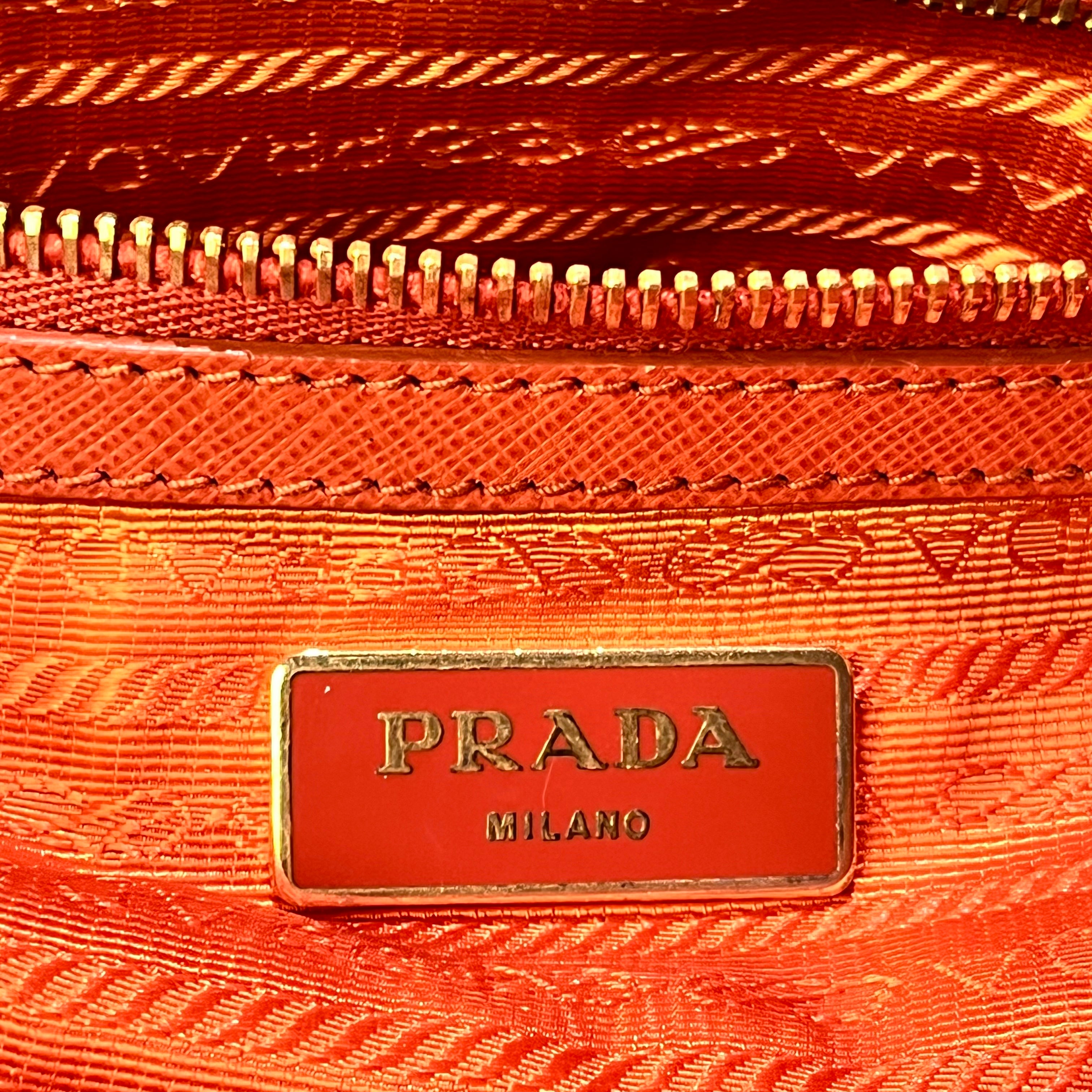 Small Prada Galleria Saffiano leather bag Orange
