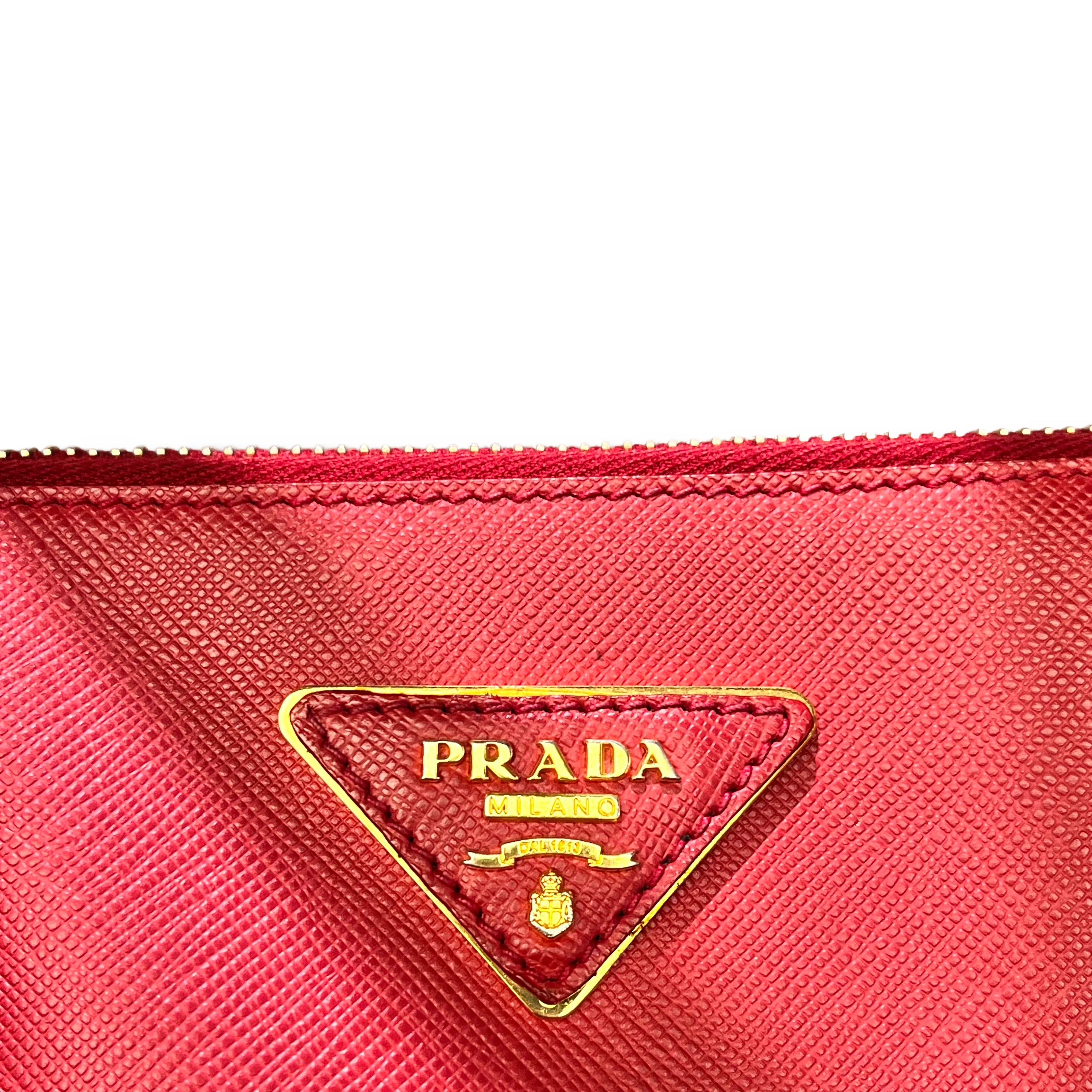 Small Prada Galleria Saffiano leather bag Red