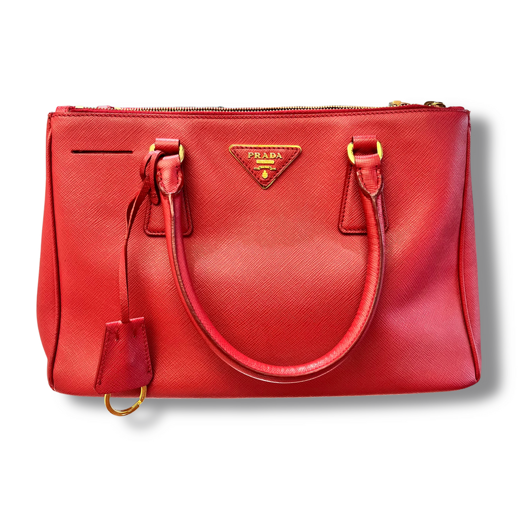 Prada Galleria Small in Pelle Saffiano Rossa