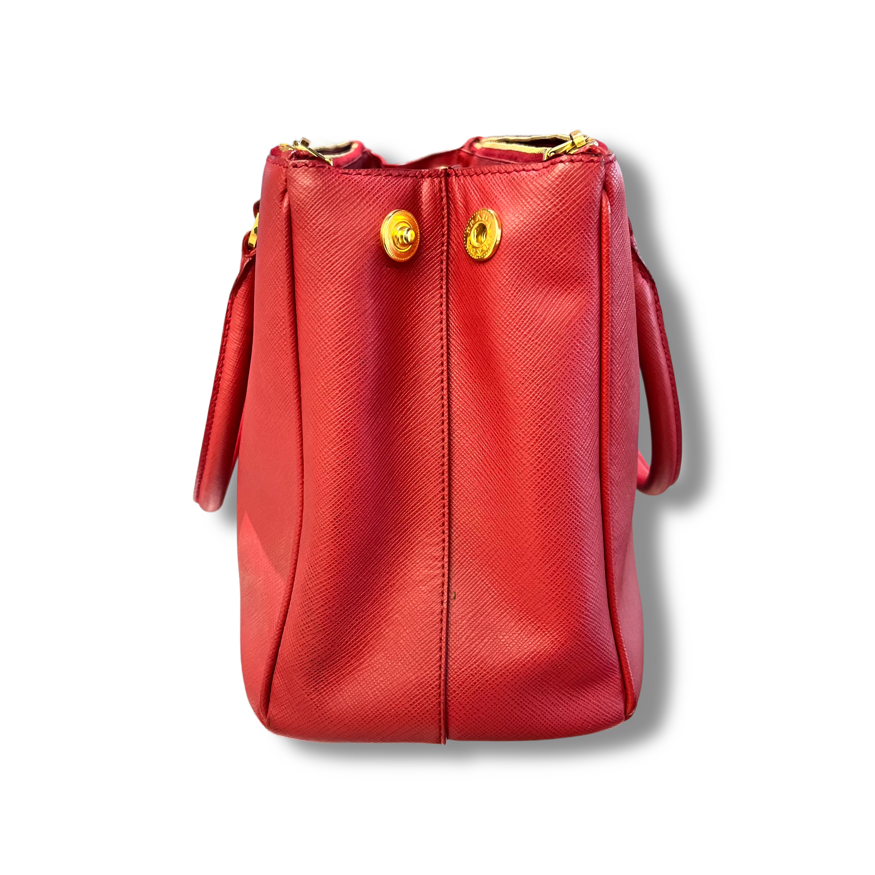 Prada Galleria Small in Pelle Saffiano Rossa