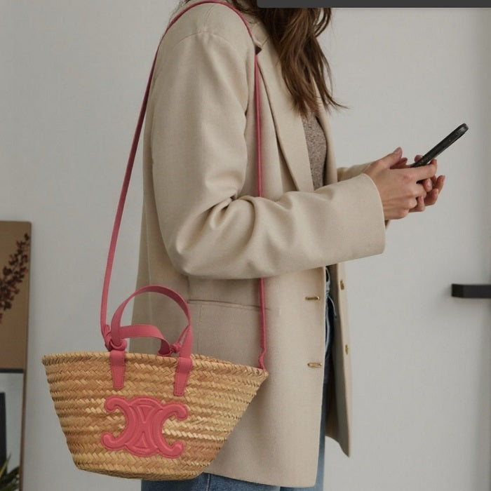 Celine Teen Triomphe – Borsa Cestina in Raffia