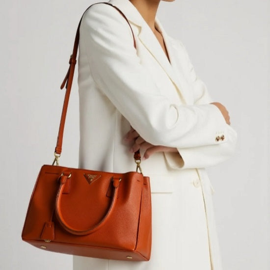 Small Prada Galleria Saffiano leather bag Orange