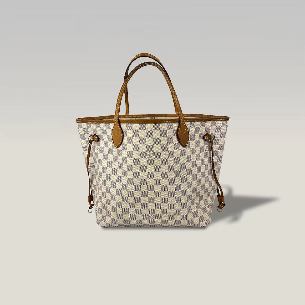 Louis Vuitton Neverfull MM Damier Azur– Borsa Shopper Iconica in Tela