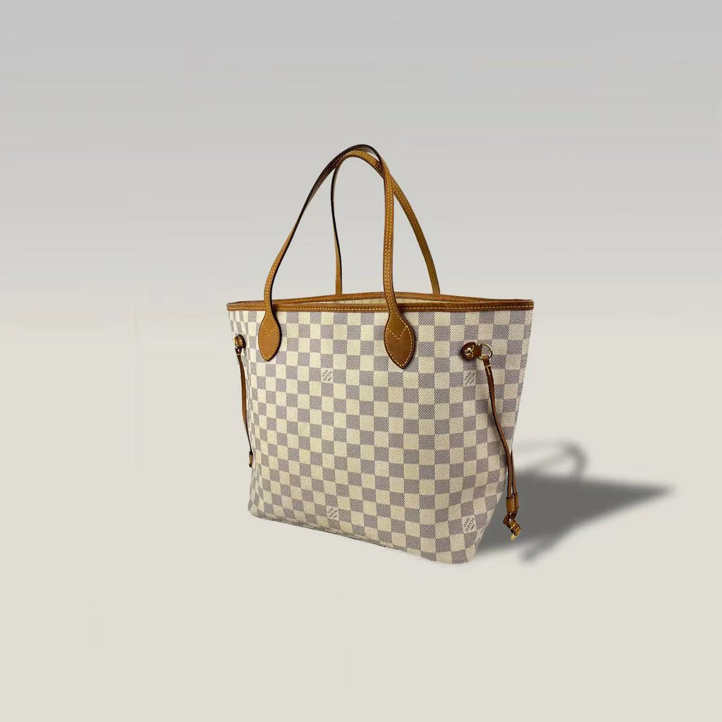 Louis Vuitton Neverfull MM Damier Azur– Borsa Shopper Iconica in Tela