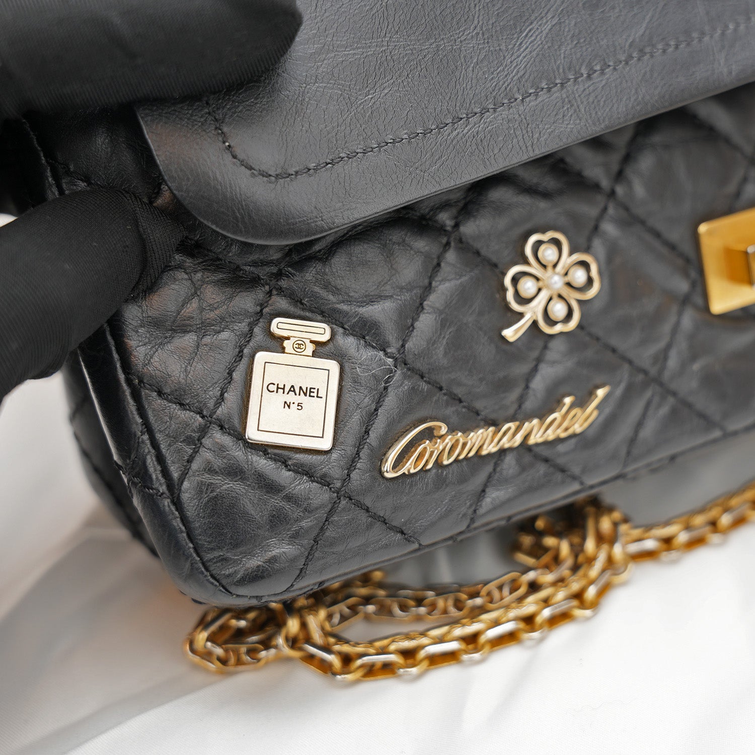 Chanel – borsa a spalla 2.55 trapuntata nera