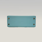Hermès Kelly 25 in pelle Epsom colore Bleu Macaron