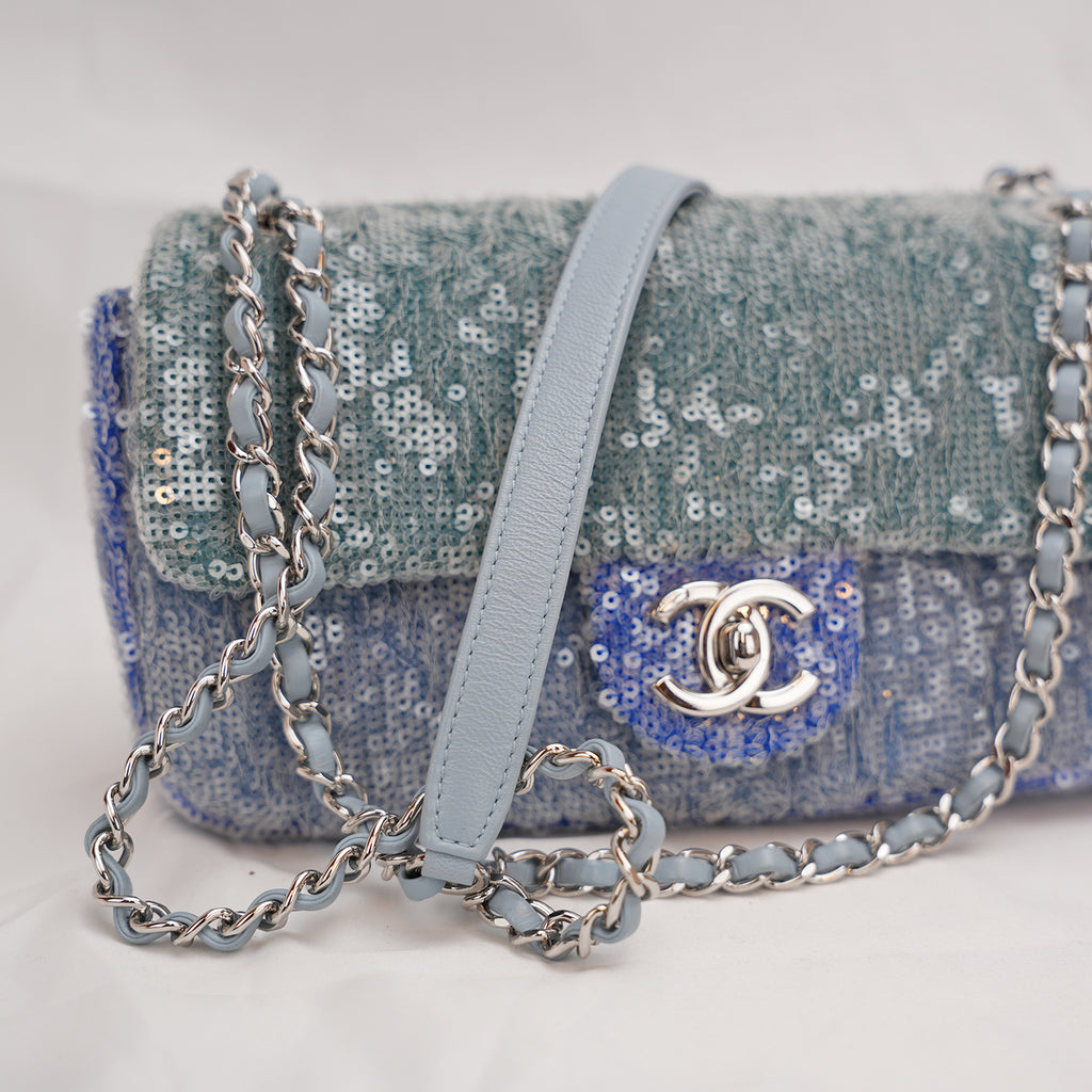 Chanel Classic Flap 25 Limited Edition with Blue Sequins – 2018 