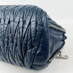 Miu Miu Borsa a Mano in Pelle Matelassé Blu