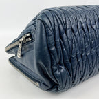 Miu Miu Borsa a Mano in Pelle Matelassé Blu