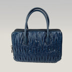Miu Miu Borsa a Mano in Pelle Matelassé Blu