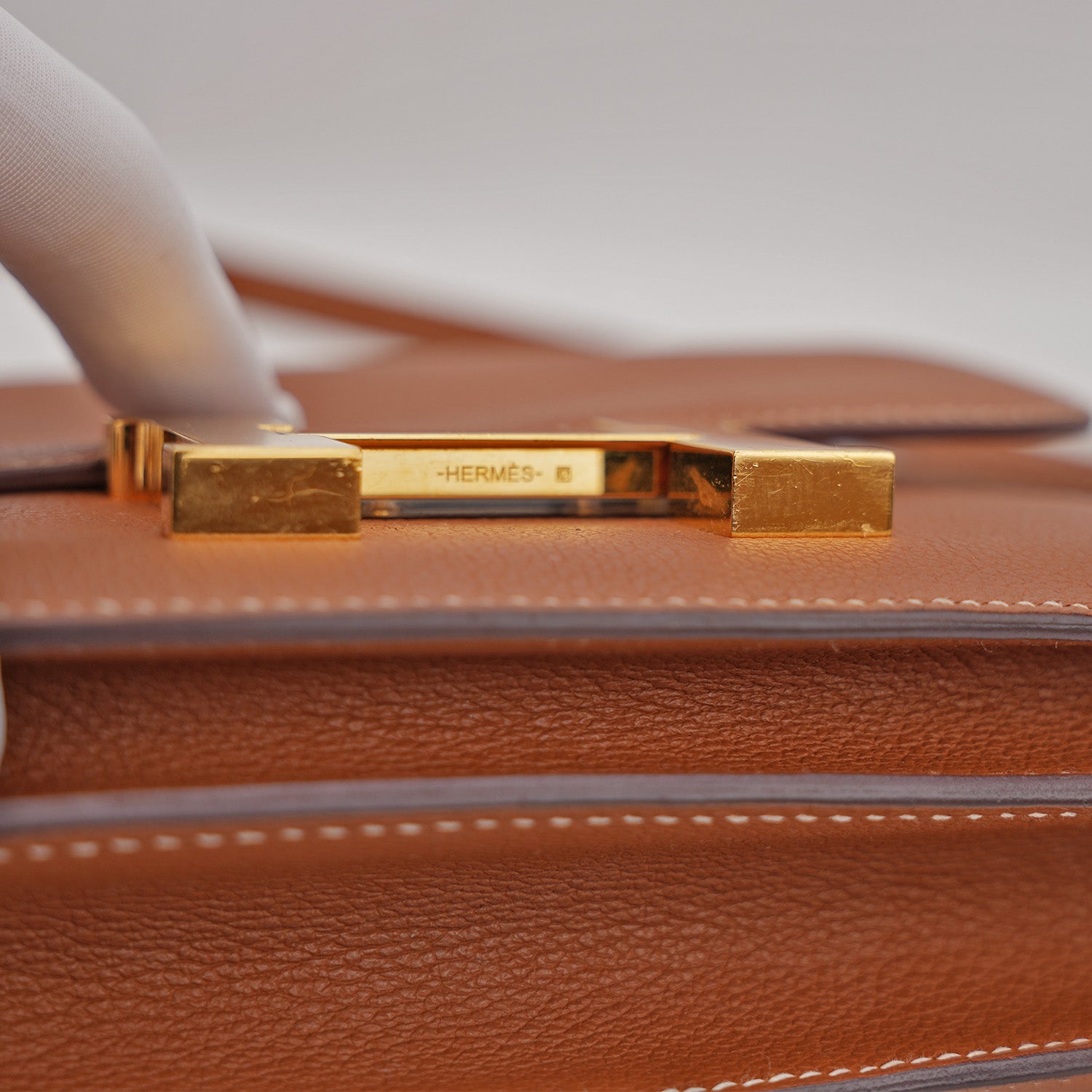 Hermès Constance 19 in Gold Barenia leather with gold hardware 