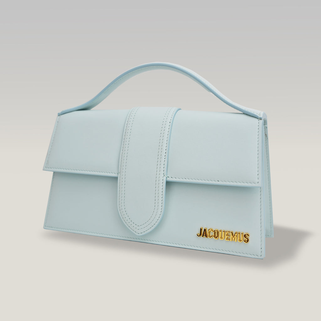 Jacquemus Le Grand Bambino Azzurro Chiaro in Suede – Borsa Iconica