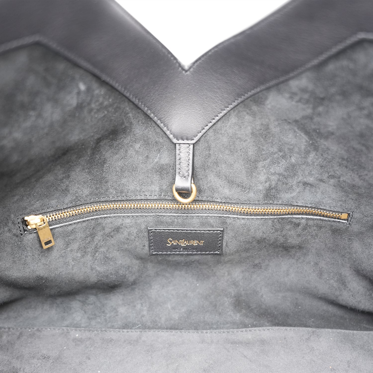 Saint Laurent Y Tote Bag in Pelle Nera Borsa a Spalla Grande Minimal Chic