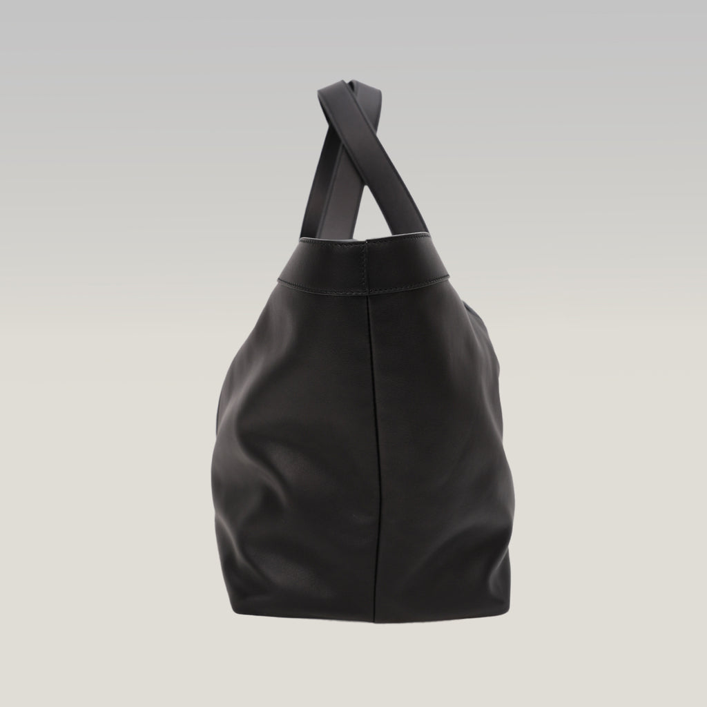 Saint Laurent Y Tote Bag in Pelle Nera Borsa a Spalla Grande Minimal Chic