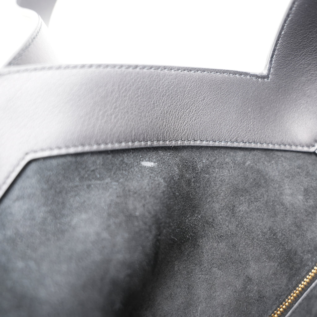 Saint Laurent Y Tote Bag in Pelle Nera Borsa a Spalla Grande Minimal Chic