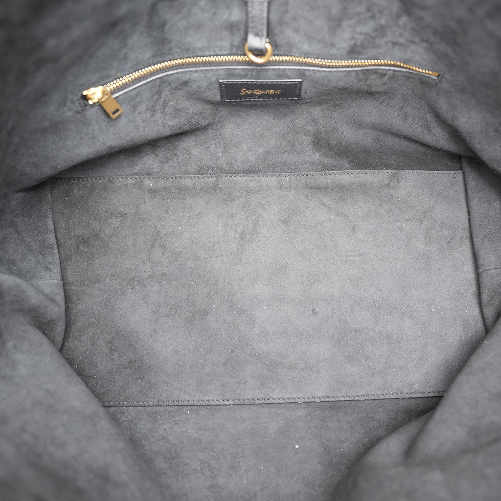 Saint Laurent Y Tote Bag in Pelle Nera Borsa a Spalla Grande Minimal Chic