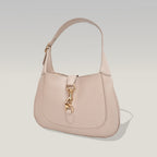 Gucci Jackie  borsa a spalla in pelle beige con chiusura piston