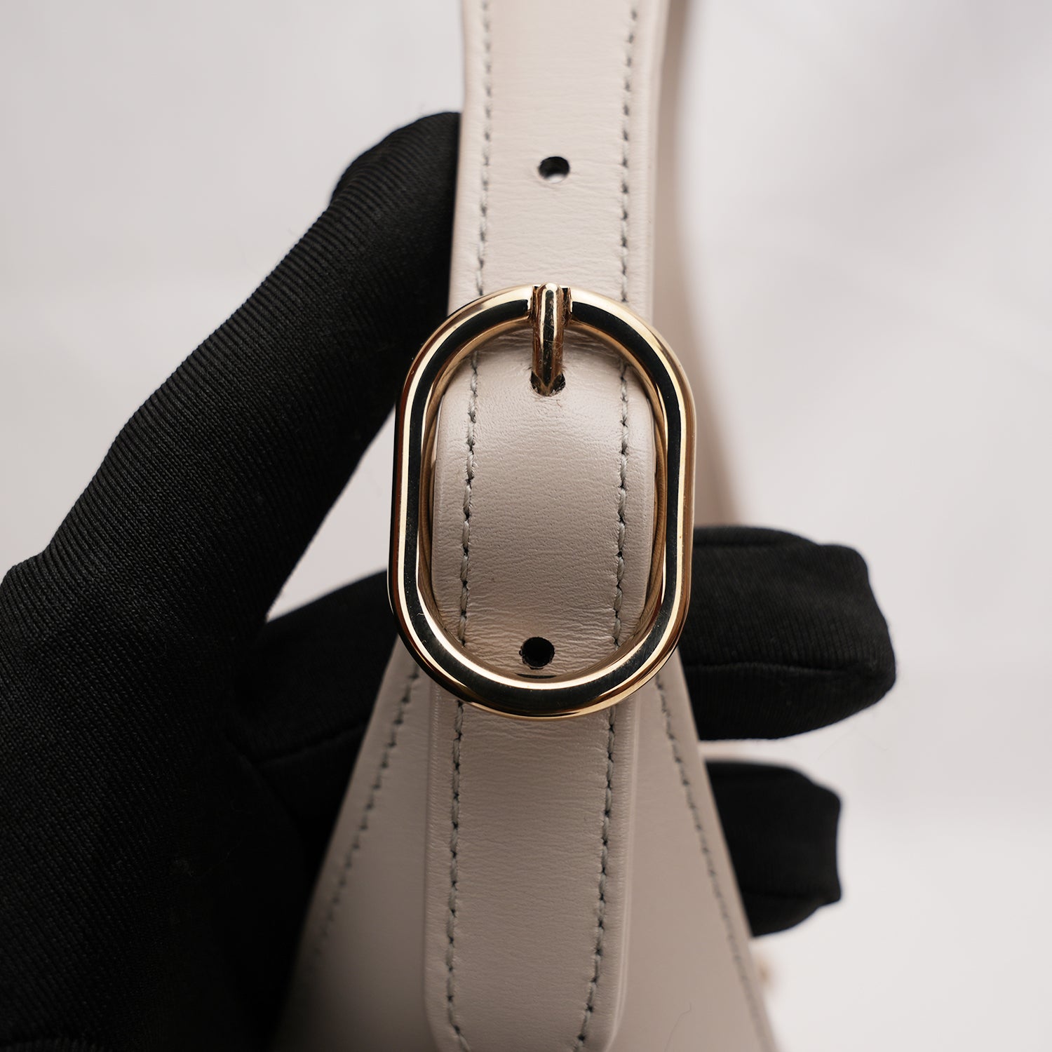 Gucci Jackie  borsa a spalla in pelle beige con chiusura piston