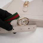 Gucci Jackie  borsa a spalla in pelle beige con chiusura piston