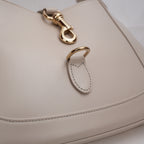 Gucci Jackie  borsa a spalla in pelle beige con chiusura piston