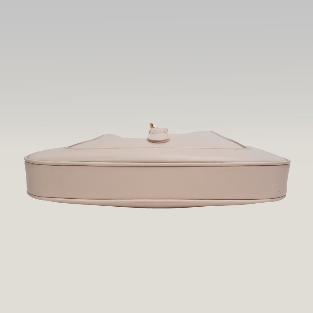 Gucci Jackie  borsa a spalla in pelle beige con chiusura piston