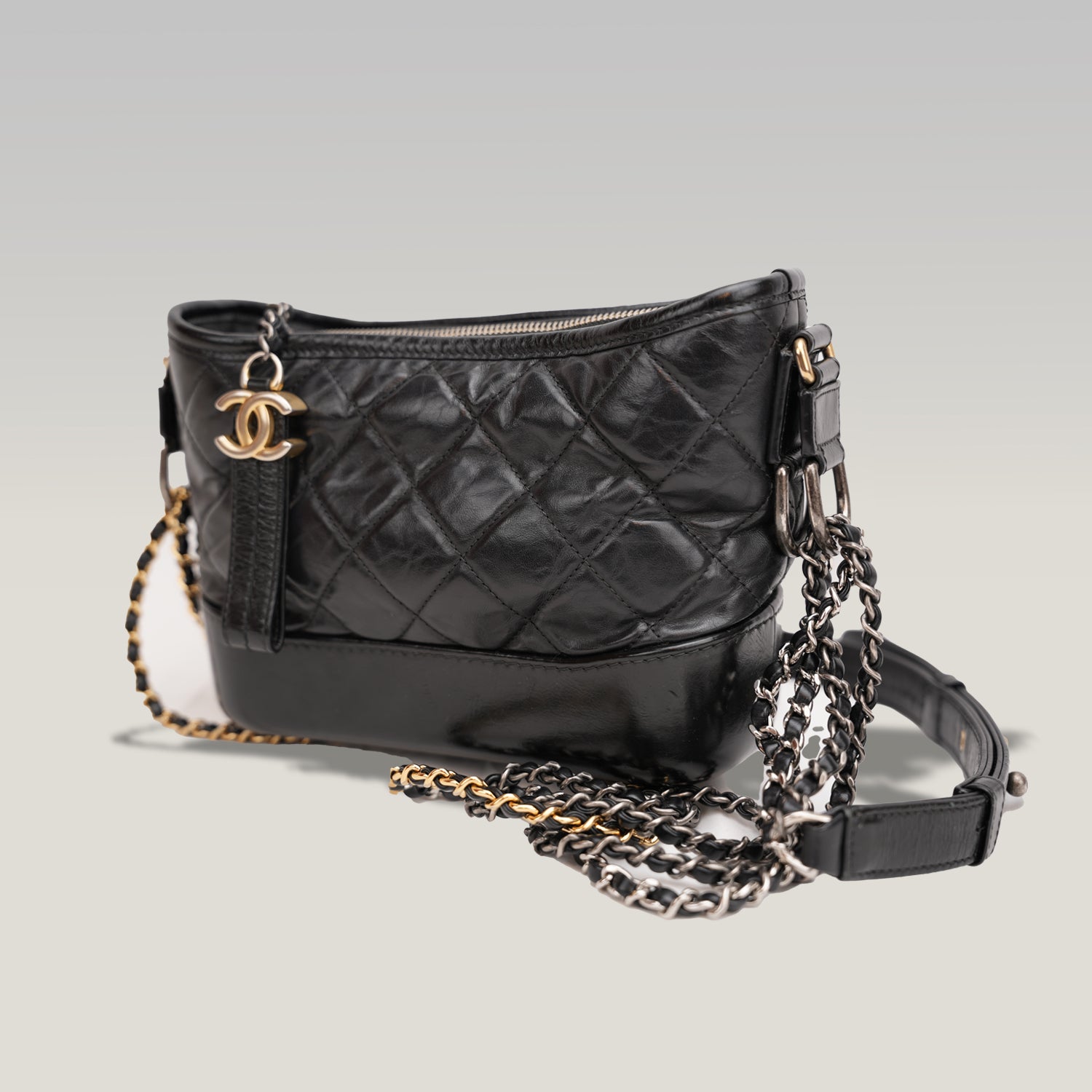 Chanel Black Hobo Shoulder Bag 