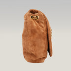 Saint Laurent Borsa a Spalla Jamie Grande in Pelle Scamosciata Trapuntata Tan