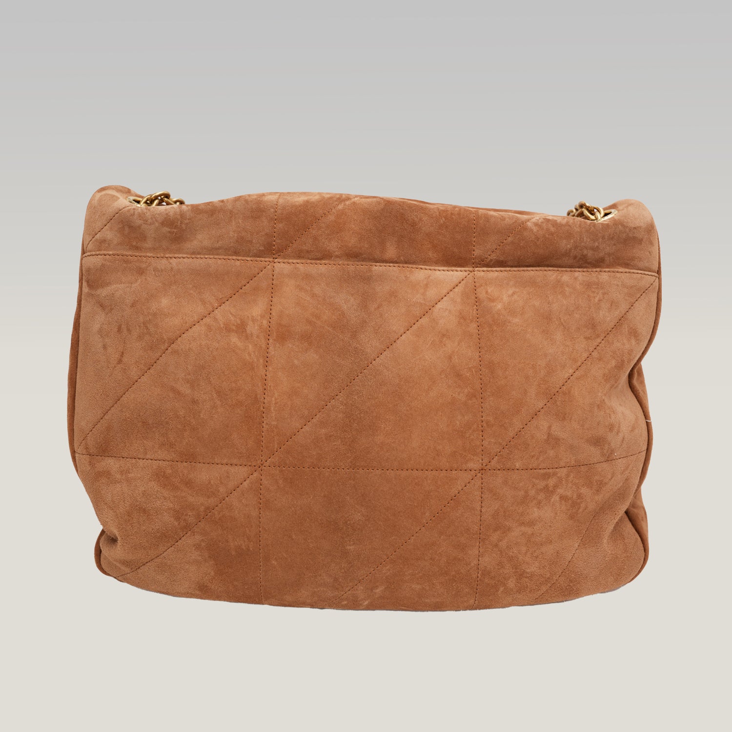 Saint Laurent Borsa a Spalla Jamie Grande in Pelle Scamosciata Trapuntata Tan