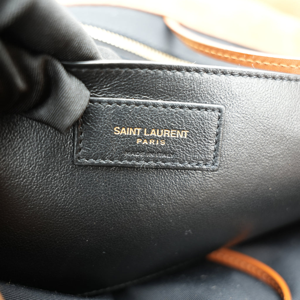 Saint Laurent Borsa a Spalla Jamie Grande in Pelle Scamosciata Trapuntata Tan