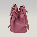 Burberry Borsa Tote Canterbury in Tela Haymarket Check con Finiture in Pelle