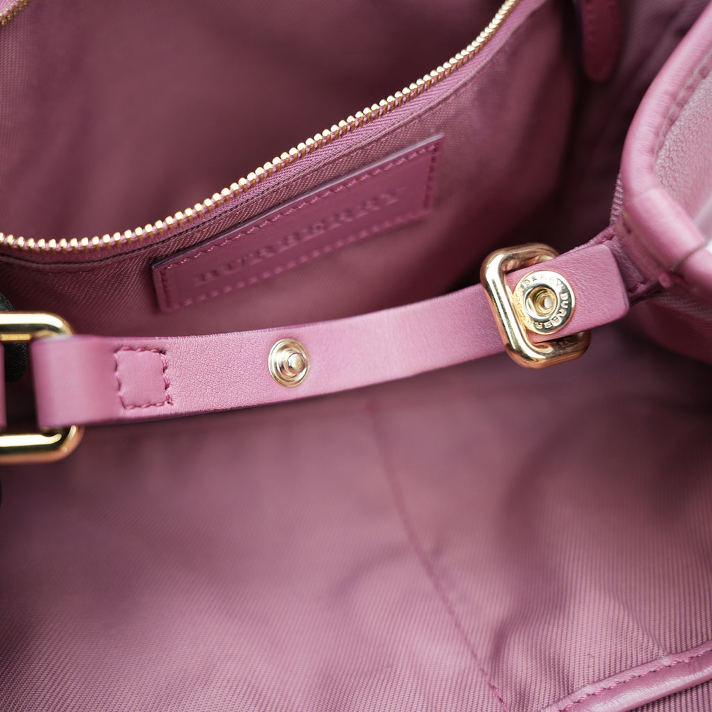 Burberry Borsa Tote Canterbury in Tela Haymarket Check con Finiture in Pelle
