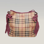 Burberry Borsa Tote Canterbury in Tela Haymarket Check con Finiture in Pelle