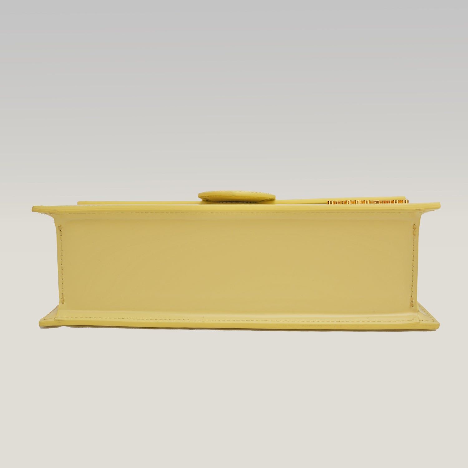 Jacquemus Le Grand Bambino Giallo Chiaro Lucido con Logo Oro