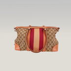 Gucci Vintage Web GG Canvas Borsa Media Rossa e Rosa