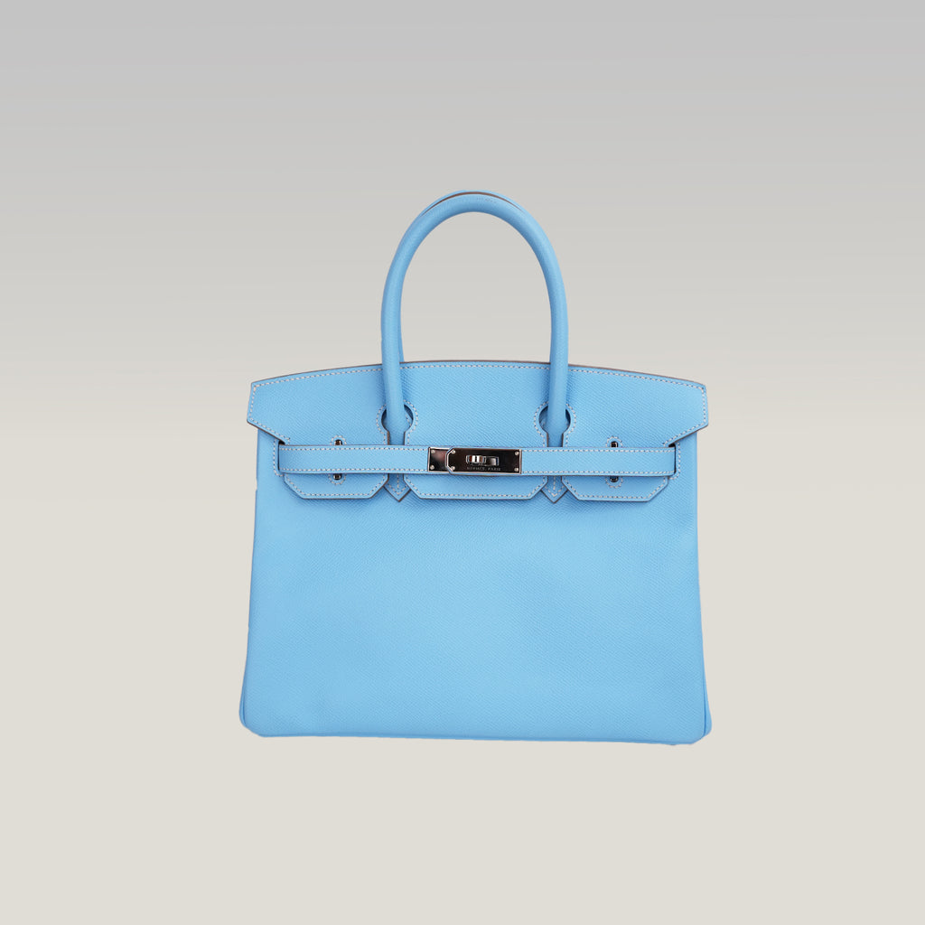 Hermès Birkin 30 Celeste in Pelle Epsom con Hardware Palladium