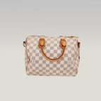 Louis Vuitton Speedy Bandoulière 25 Damier Azur in Tela Cerata e Pelle Vachetta