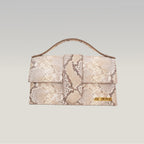 Jacquemus Le Grand Bambino Python Embossed Leather Medium Crossbody Bag Beige