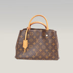 Louis Vuitton Montaigne BB Monogram Handbag Brown Coated Canvas & Leather Top Handle Shoulder Bag