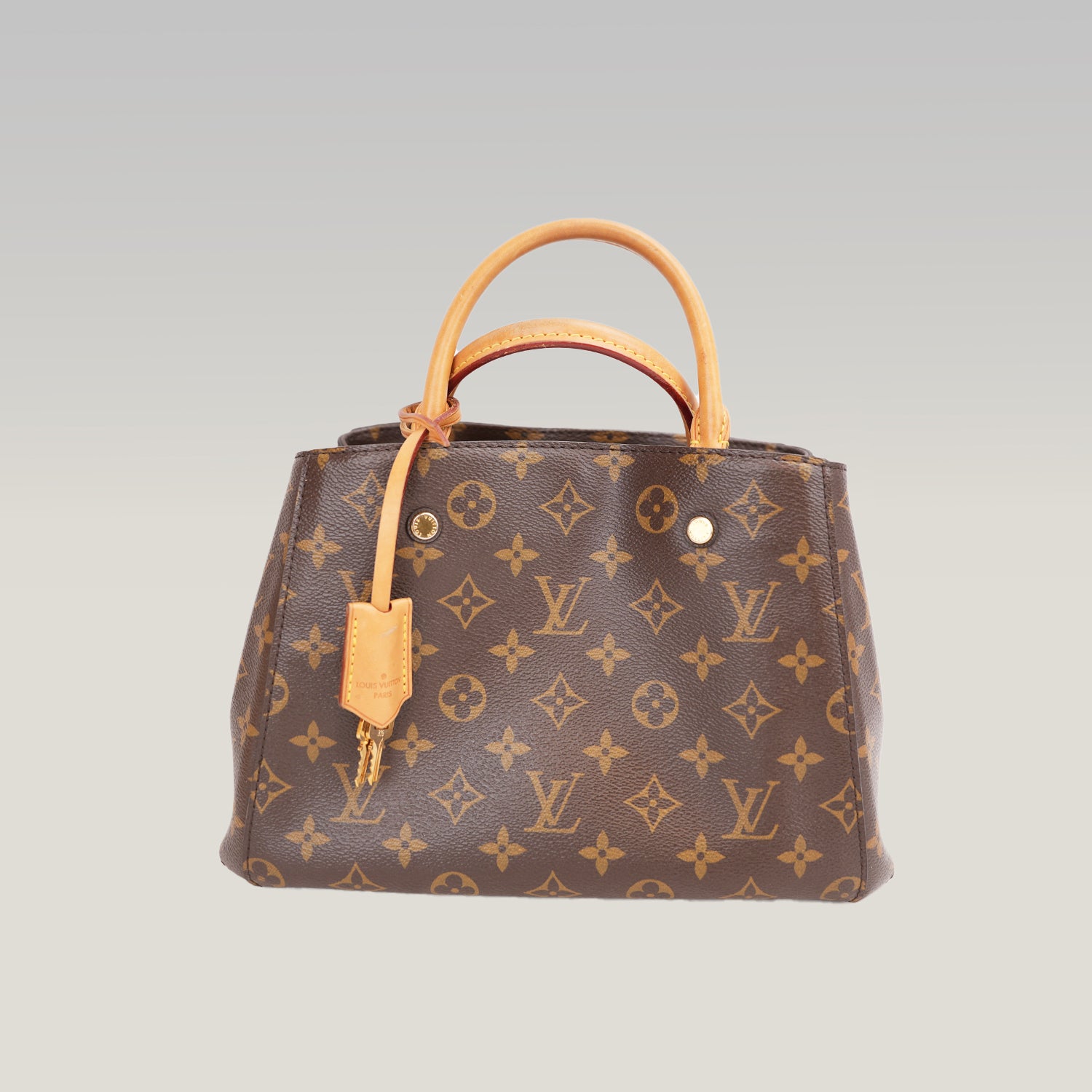 Louis Vuitton Montaigne BB Monogram Handbag Brown Coated Canvas & Leather Top Handle Shoulder Bag