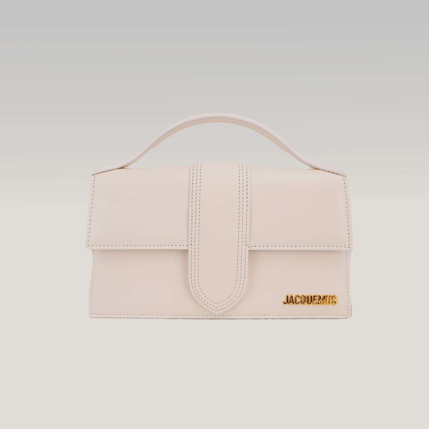 Jacquemus Borsa a Mano in Pelle Avorio con Logo Dorato