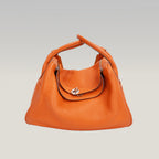 Hermès Lindy 26 Orange Clemence Leather Handbag Top Handle Shoulder Bag