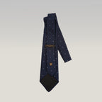 Louis Vuitton Navy Silk Monogram Flower Tie