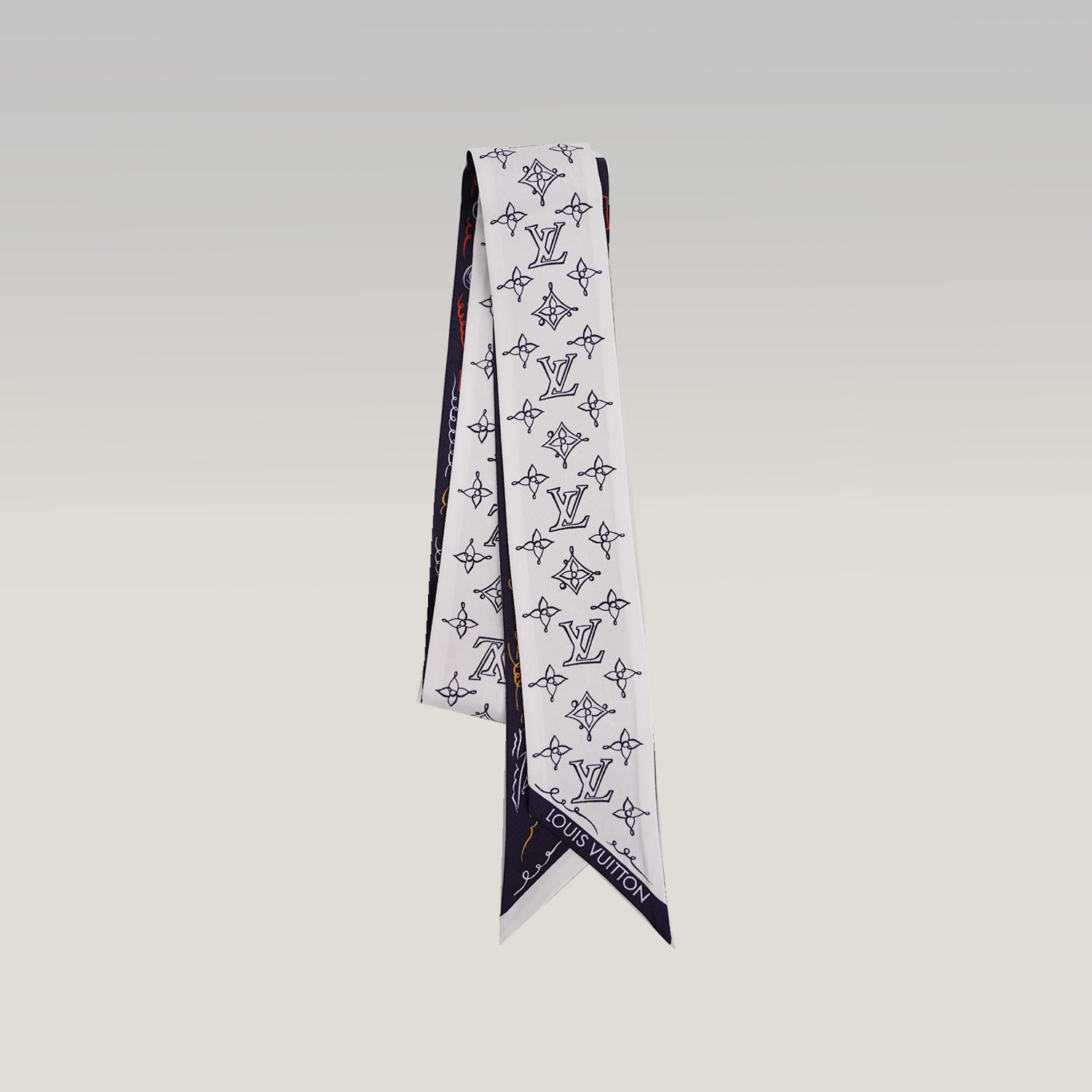 Louis Vuitton Sweet Escape BB Silk Bandeau Scarf Navy Monogram