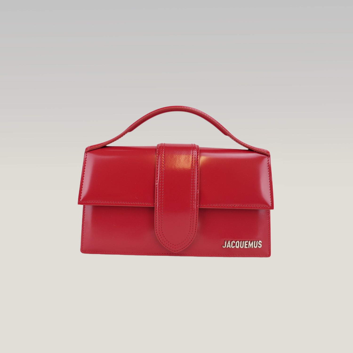 Jacquemus Borsa a Mano in Pelle Verniciata Rossa